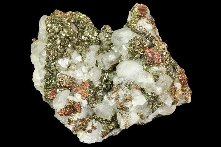 Pyrite On Calcite - El Hammam Mine, Morocco #80351